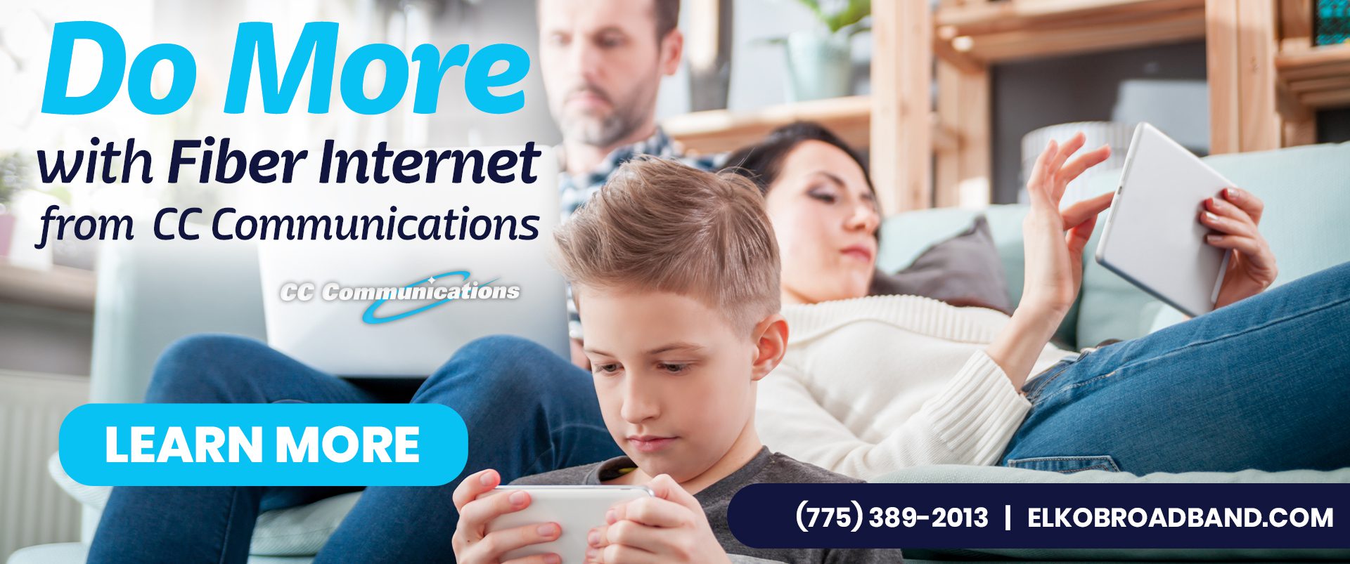 Do more with Fiber Internet from CC Communications banner.